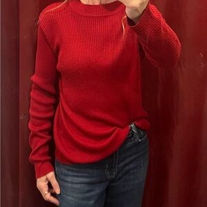 Sag Harbor Red Women's Crew Neck Sweater